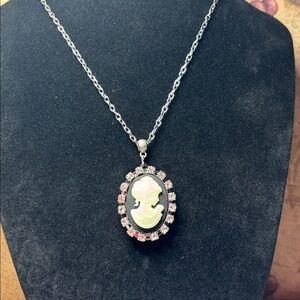 Cameo Locket Pendant Necklace